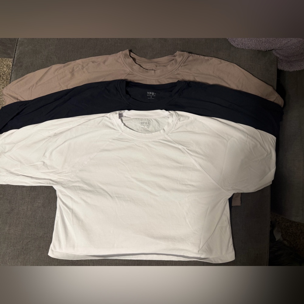 Abercrombie & Fitch Long Sleeve workout Tees - White, Black, Brown
